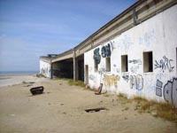 A recce of the derelict buildings of the old Boulogne Hoverport - Outside the terminal building, to the South (N Levy).